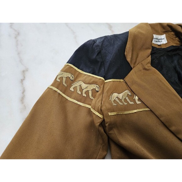 Vintage Rare 90s Stephanie Queller Mustard Brown Jacket, Size 4, Made In USA - Picture 8 of 9